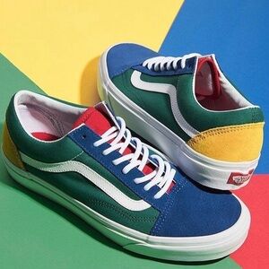 Vans Blue, Green, Red, and Yellow Men's Sneakers